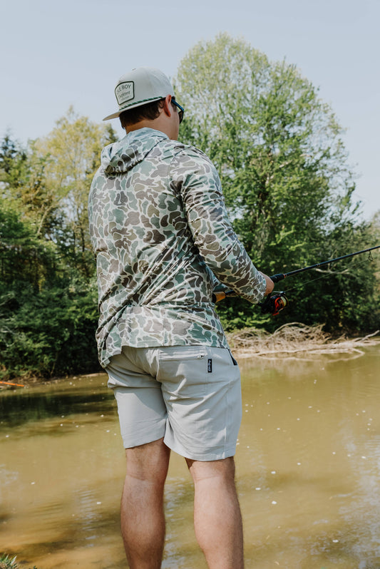 OLE BOY Performance Hooded Tee - Green Camo