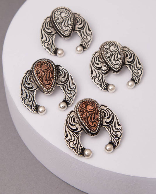 Etched Squash Blossom Earrings