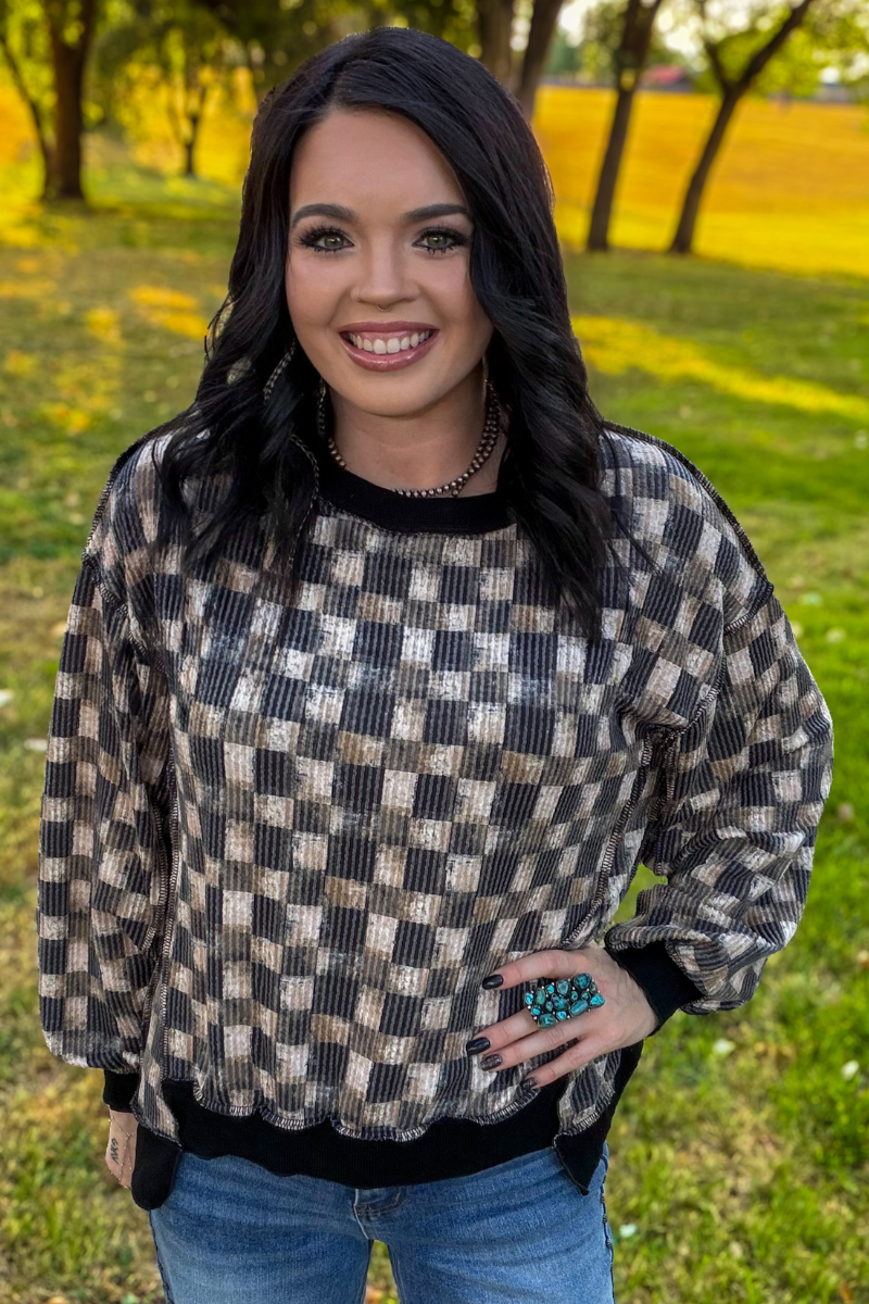 Dusty Check Top