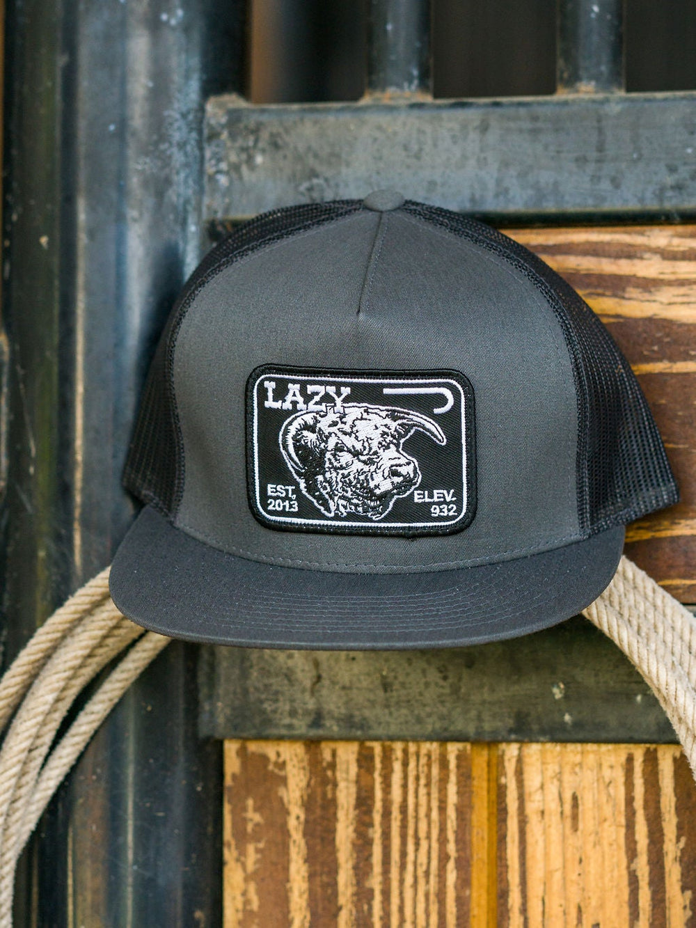 Lazy J Ranch Dark Grey Black Elevation Classic Five Panel Trucker Hat