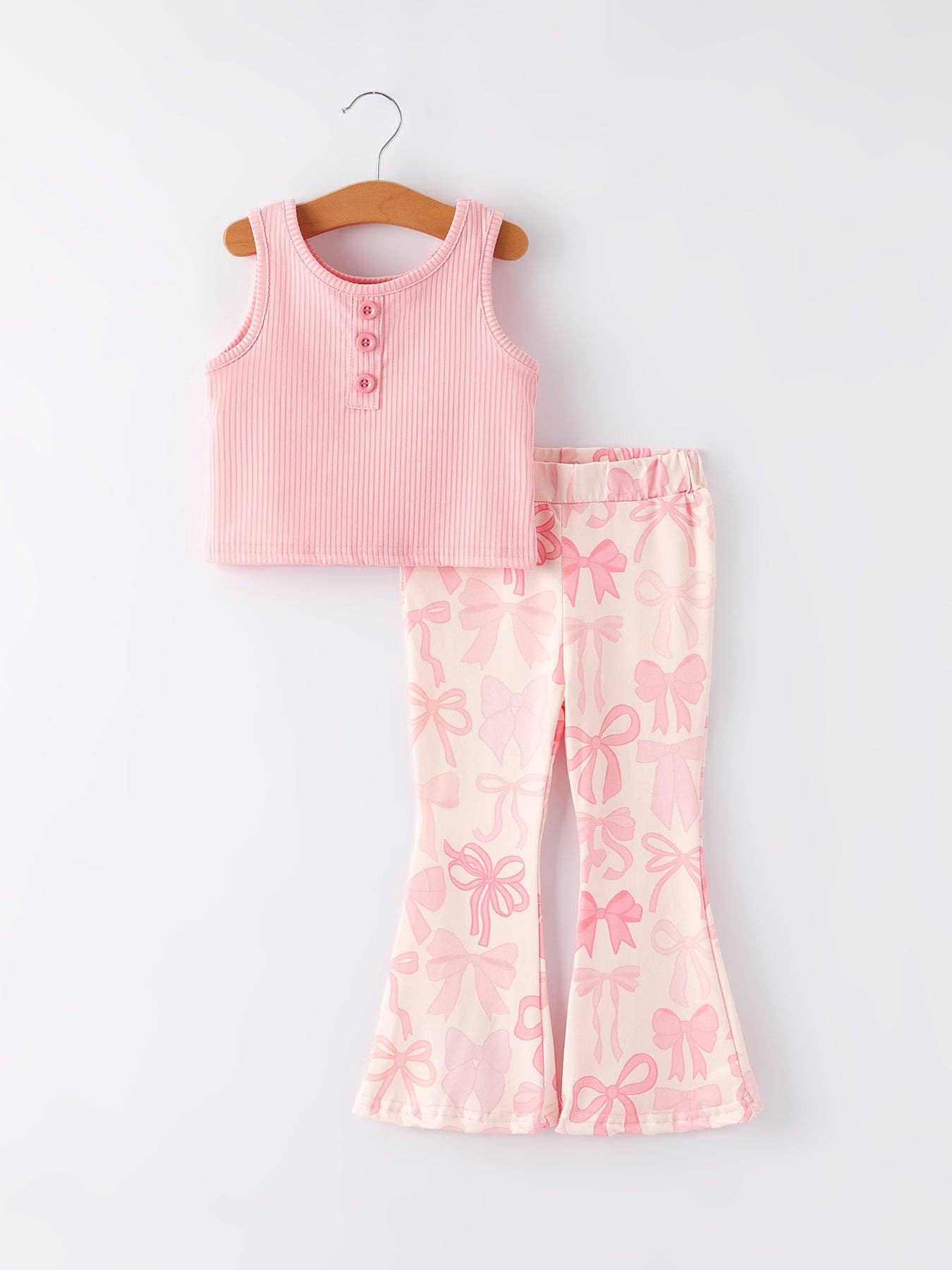 Pink Bow Bell Bottom Set