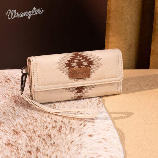 Wrangler Aztec Embroidered Handbag Family - BEIGE