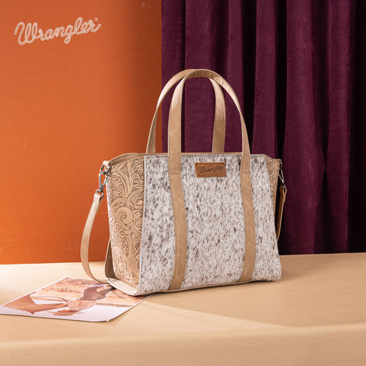 Wrangler Cowhide Leather Tooled Handbag