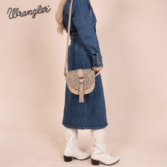 Tan Leather Tooling Handbag Family