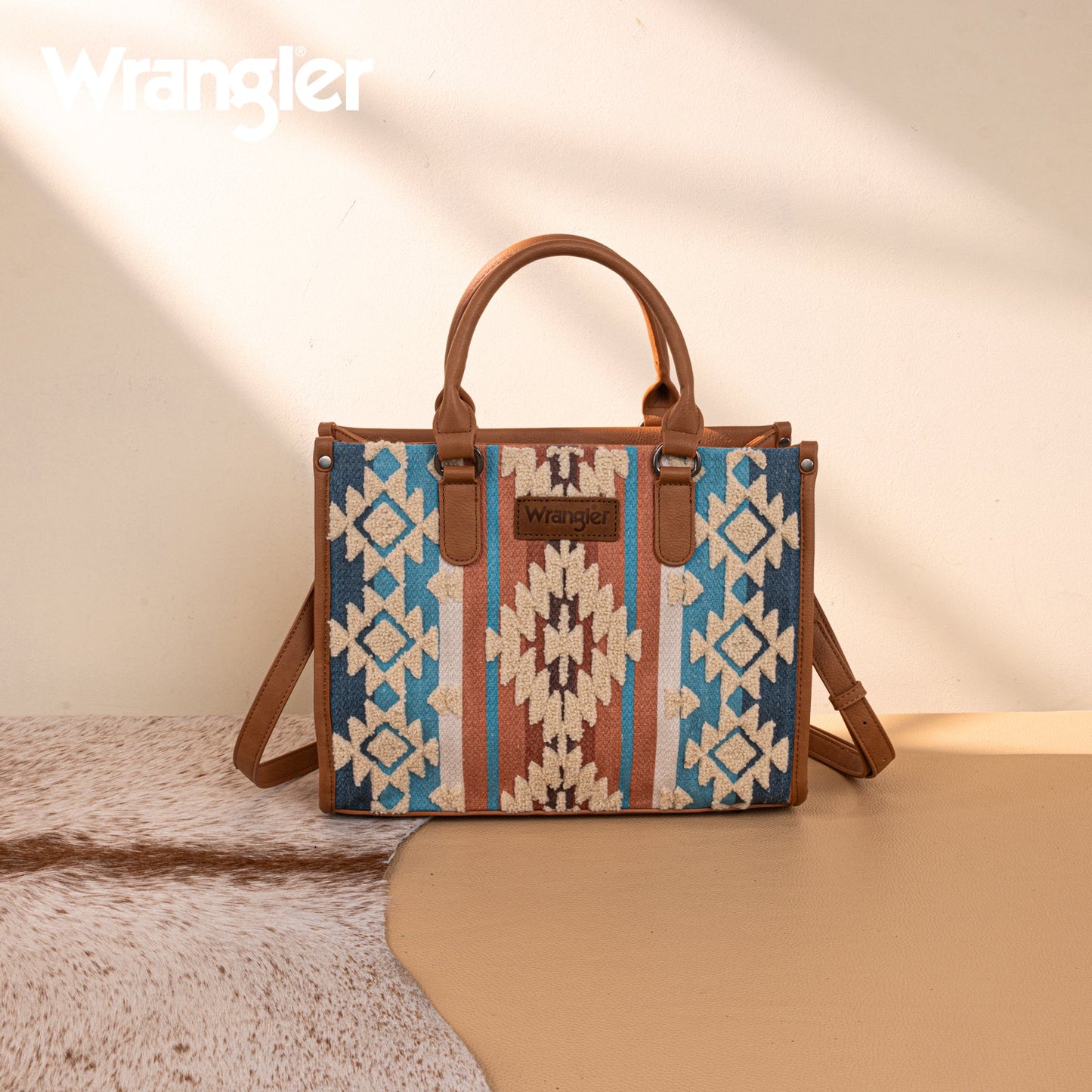 Peachy Teal Sherpa Aztec Handbag Family