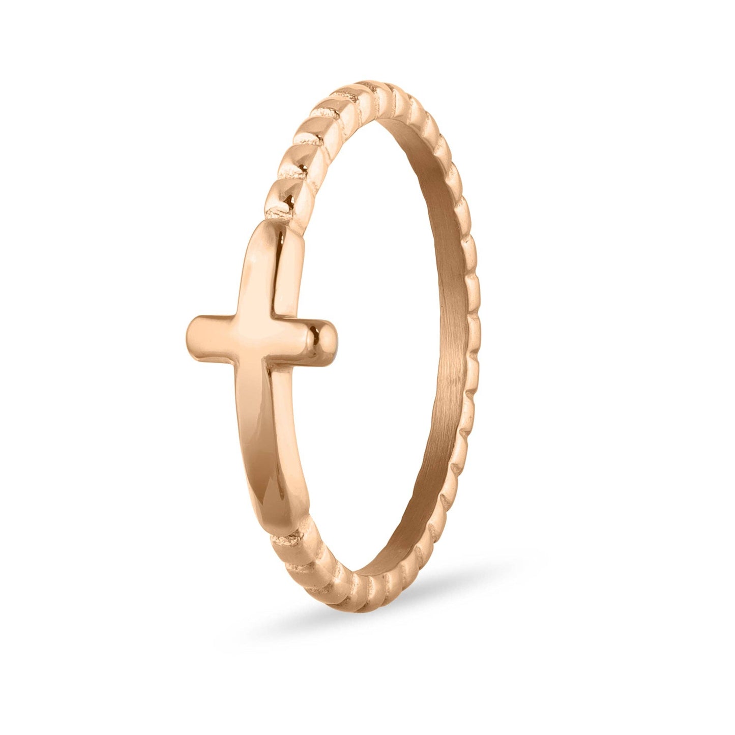 Beaded Stackable Cross Ring