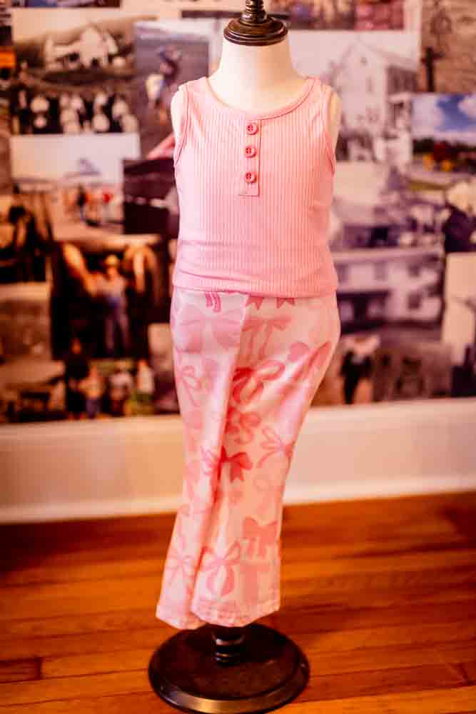 Pink Bow Bell Bottom Set