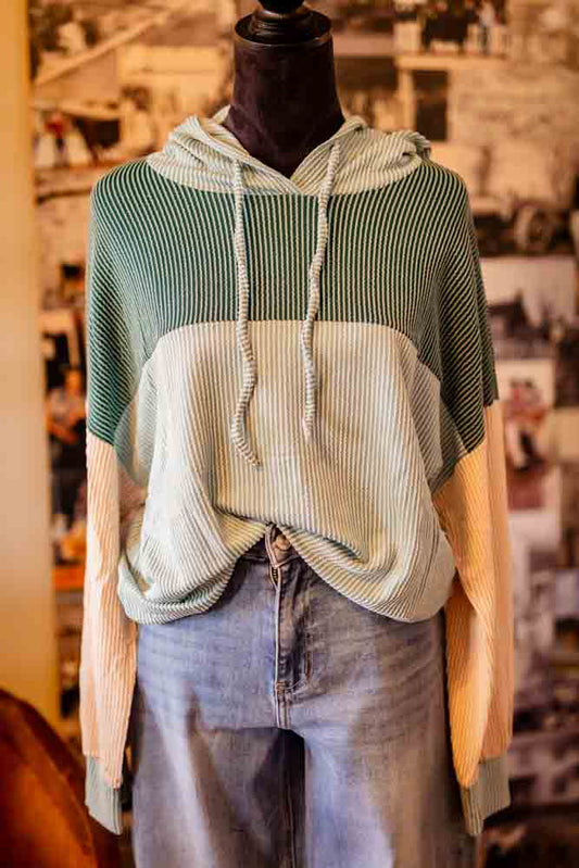 Teal Love Spring Ribbed Hoodie