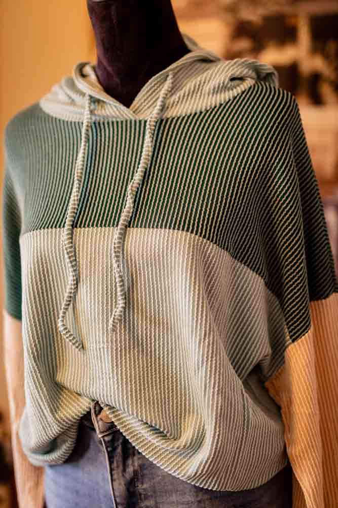 Teal Love Spring Ribbed Hoodie