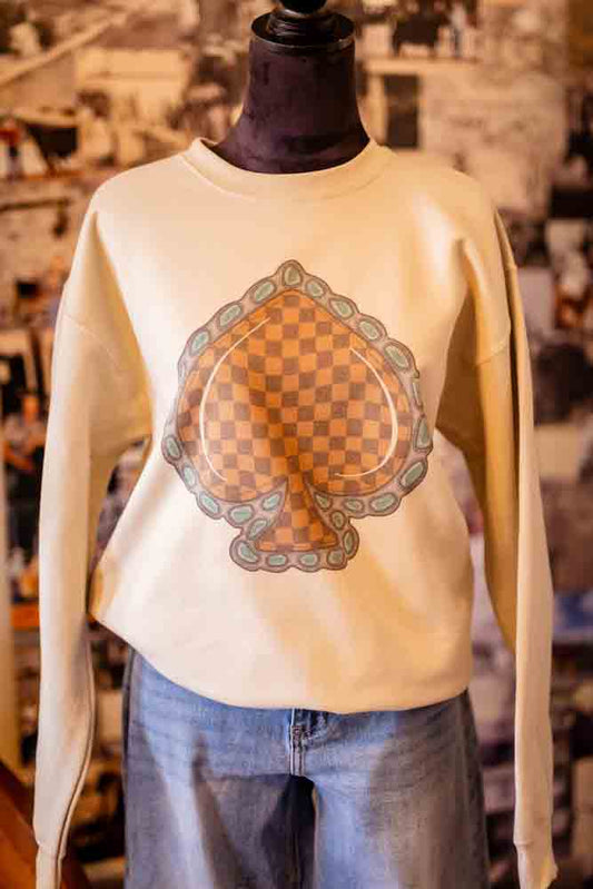 Checkered Space Crew Neck