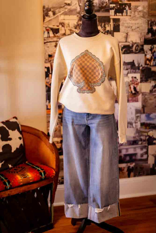 Checkered Space Crew Neck
