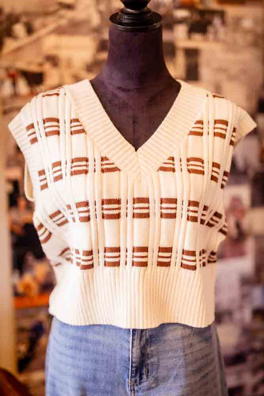 Brownie Cropped Knit Top