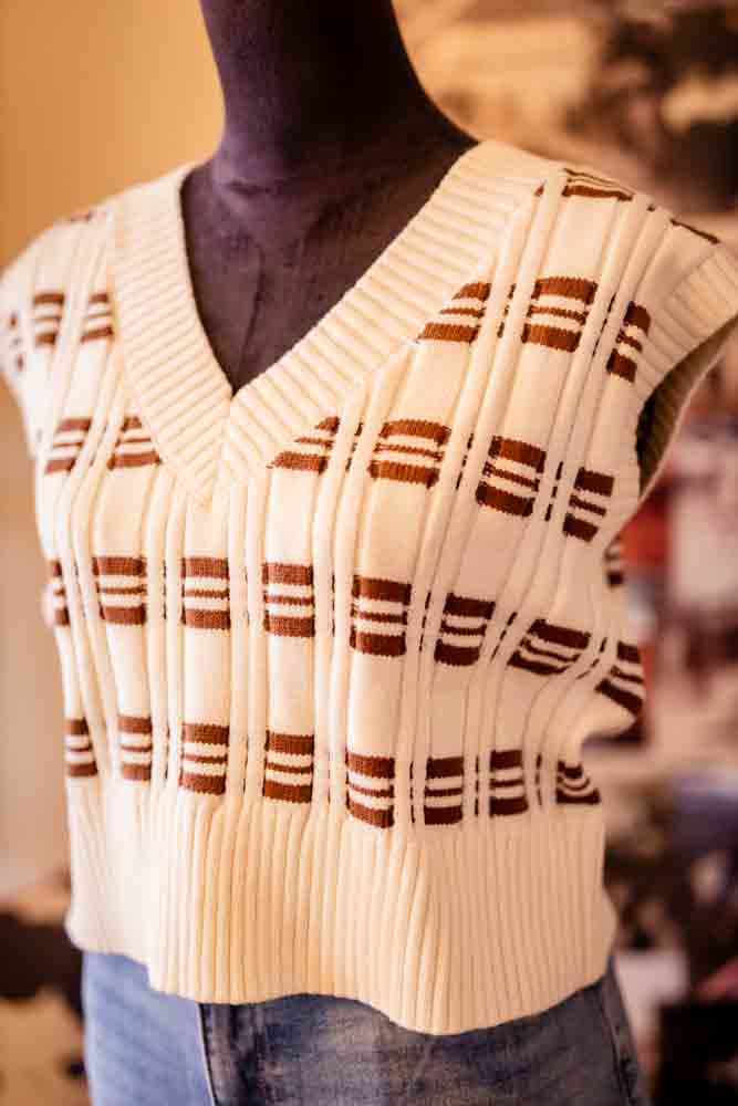 Brownie Cropped Knit Top