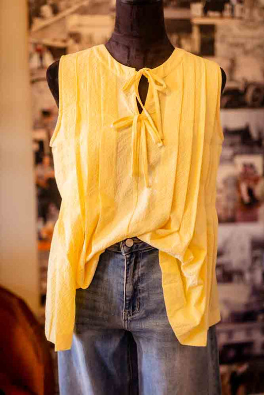 Bow Tie Yellow Summer Top