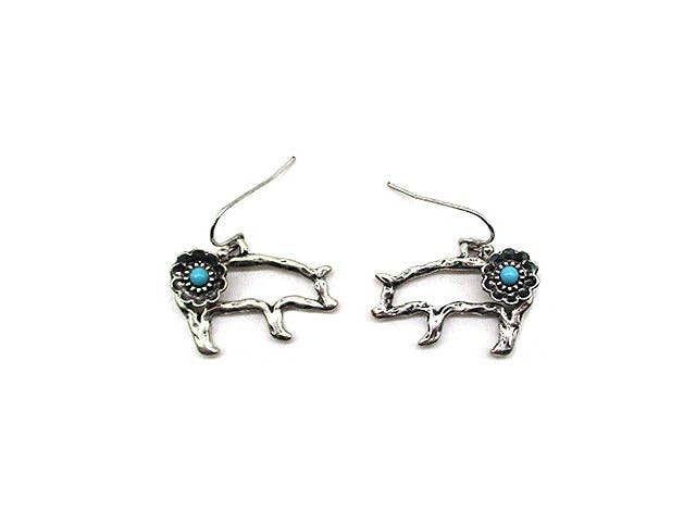 Turquoise Pig Earrings