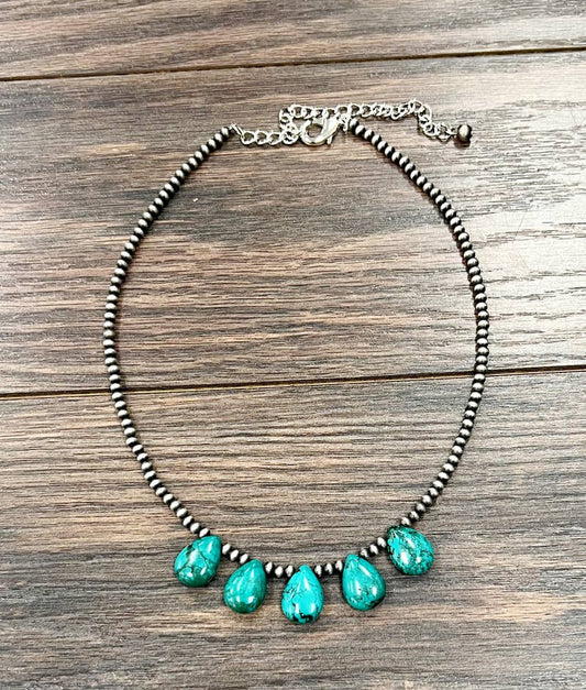 17" Navajo Turquoise Necklace