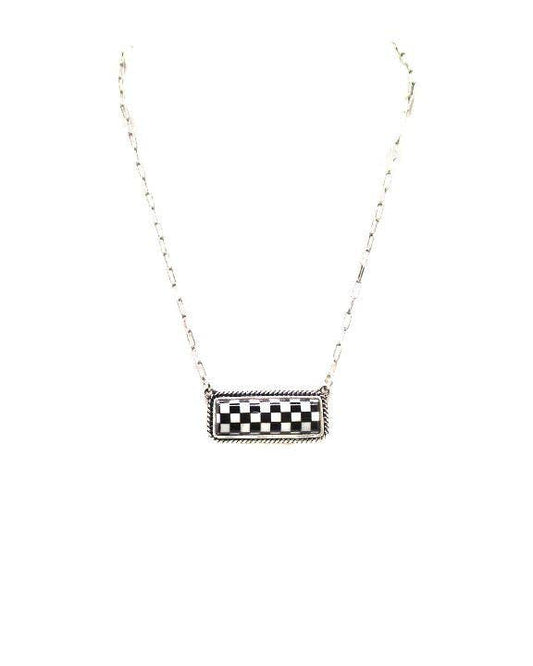Checkered Bar Necklace