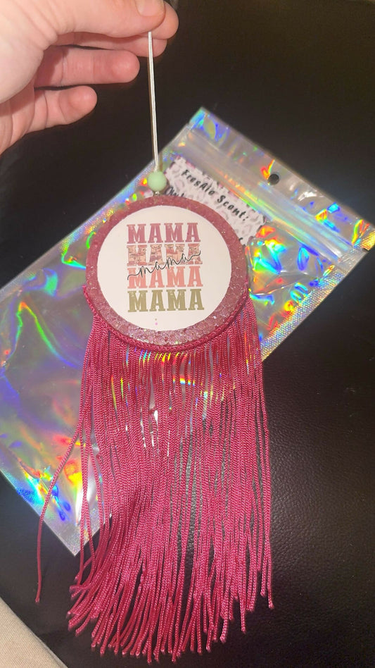 mama x4 with pink fringe