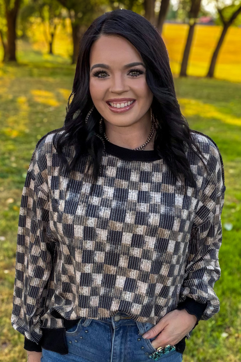 Dusty Check Top