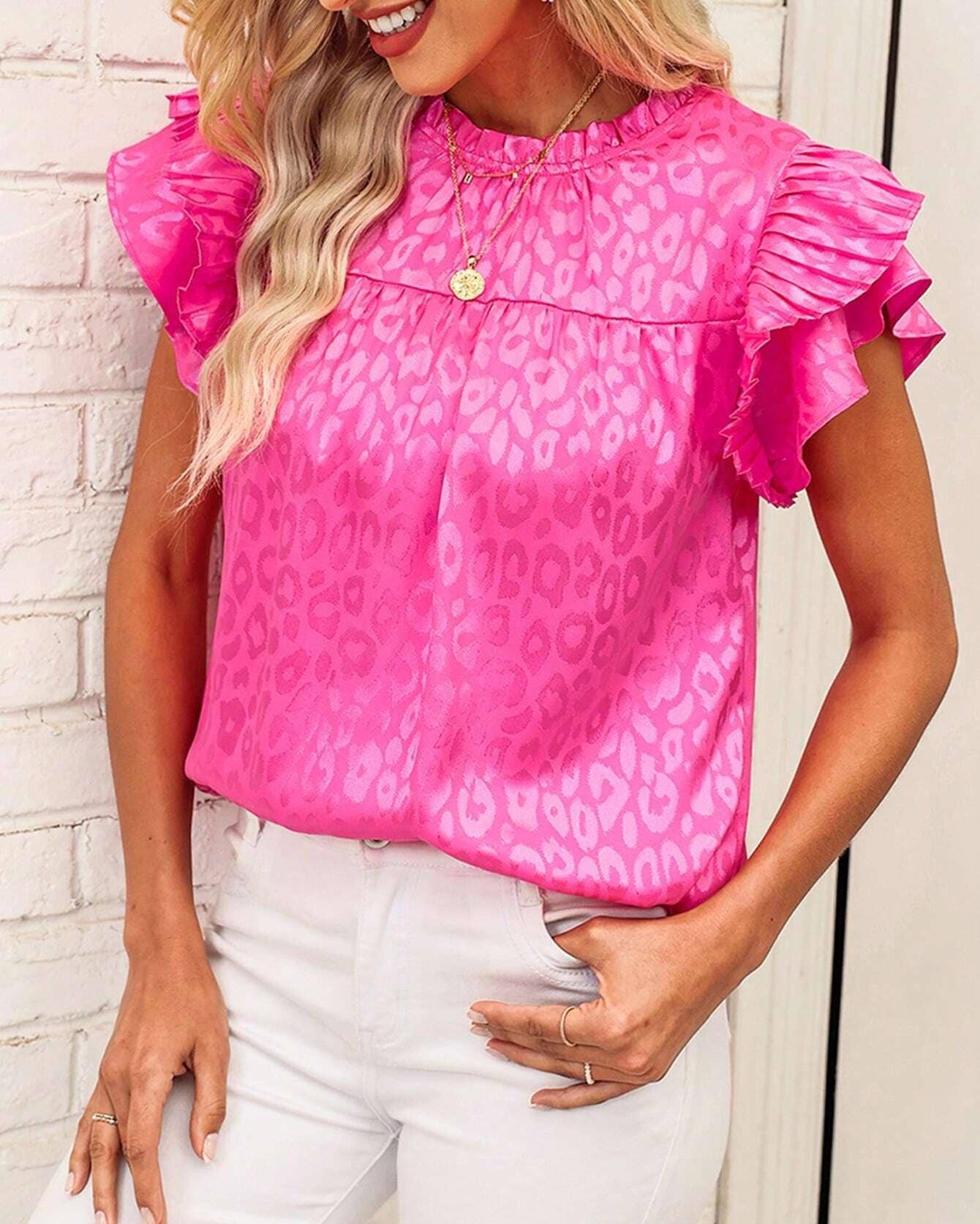 Satin Leopard Blouse