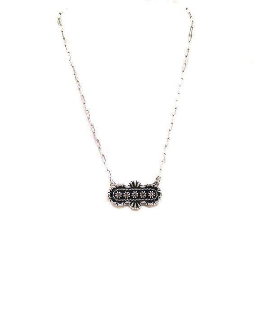 Western Concho Oval Bar Necklace