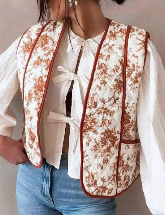 Burnt Orange Quilted Vest