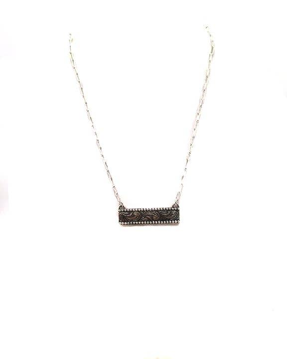 Western Scroll Bar Necklace