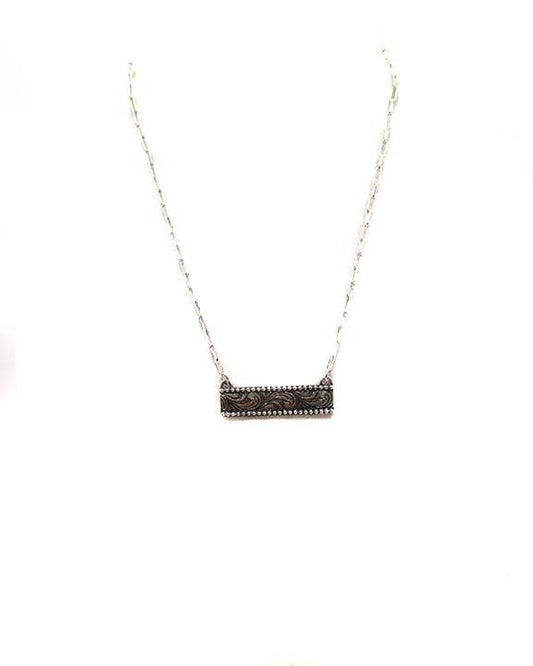 Western Scroll Bar Necklace