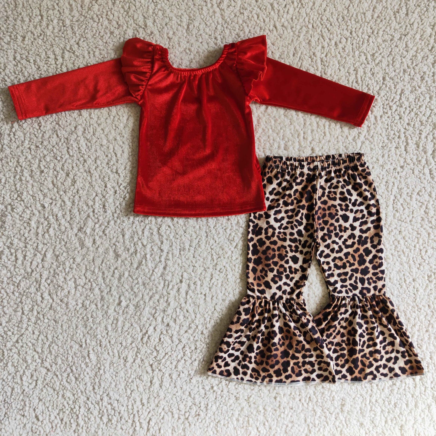 Red Velvet Leopard Set