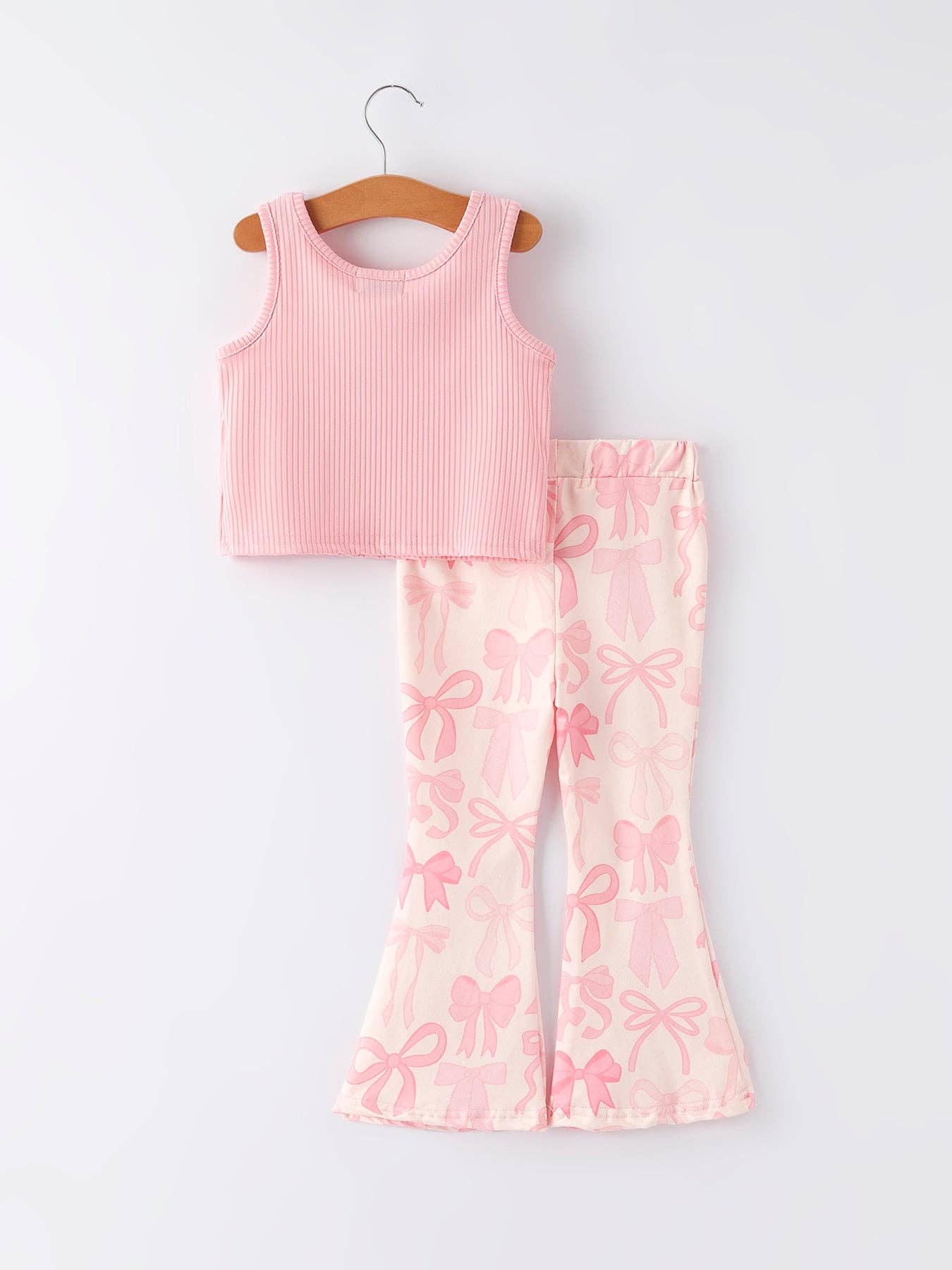 Pink Bow Bell Bottom Set