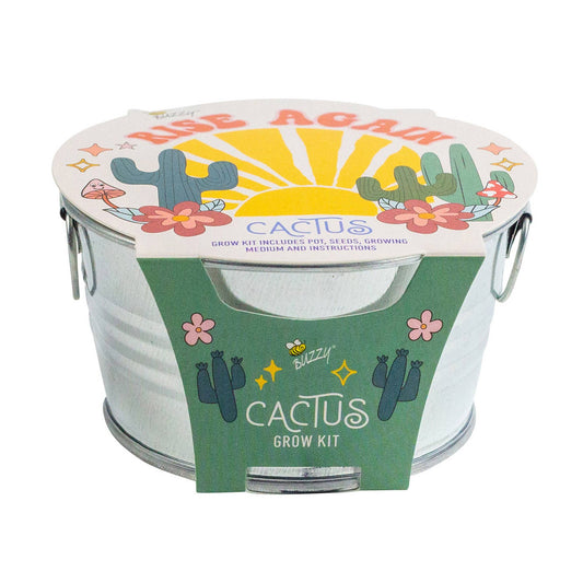 Buzzy Seeds Mini Galvanized Basin - Cactus Grow Kit