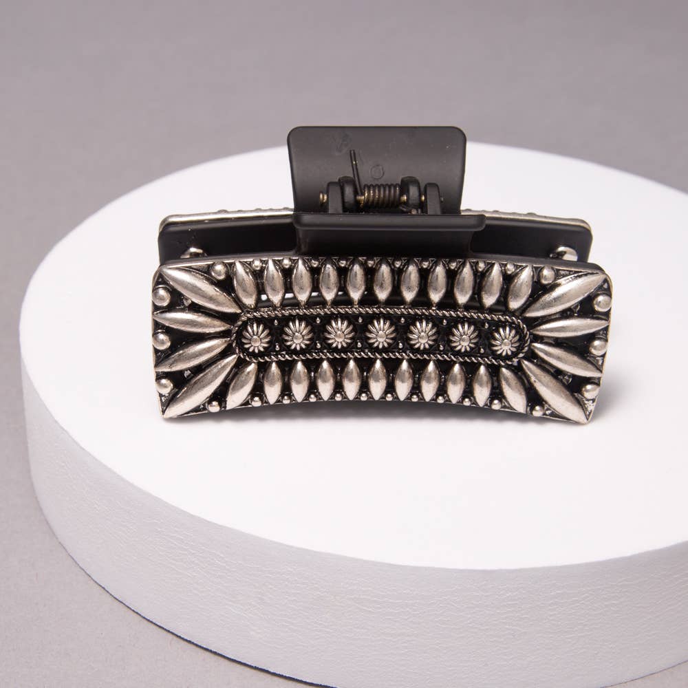 Western Metal Concho Claw Clip