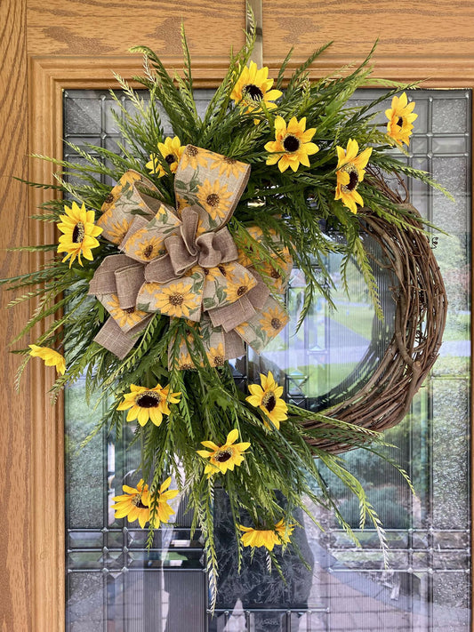 Sunflower w/Bow Wreath
