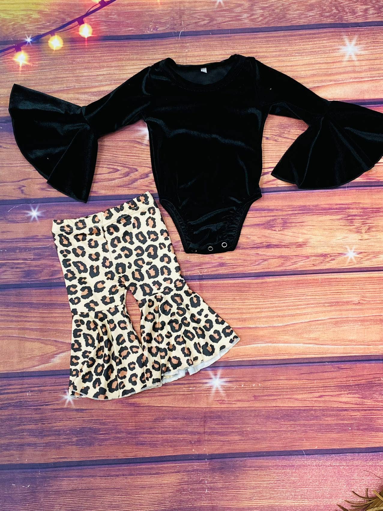 Black Long Sleeve Ruffle Baby Romper