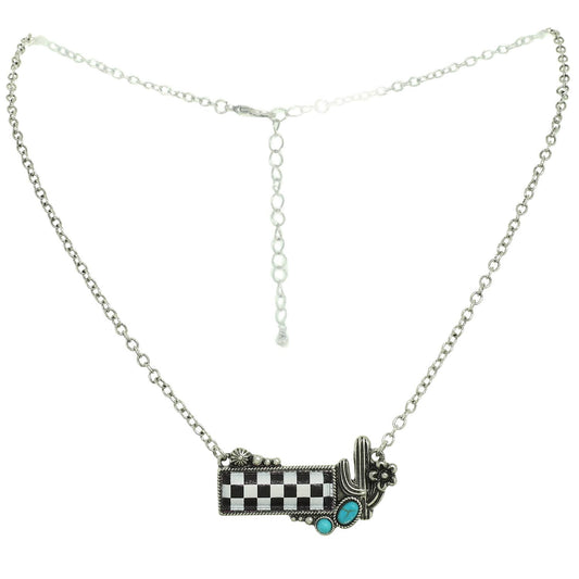 Checkerboard Cactus Necklace
