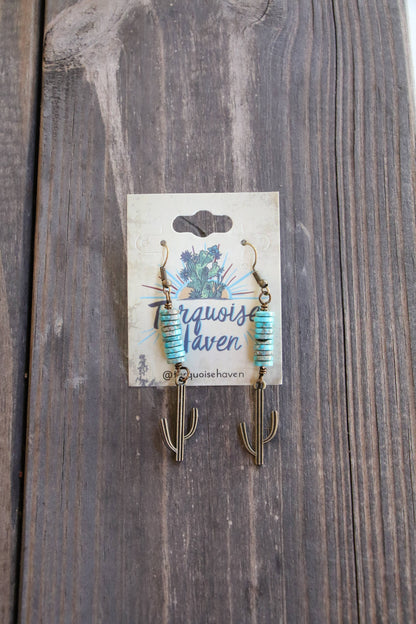 Rust Cactus Earring