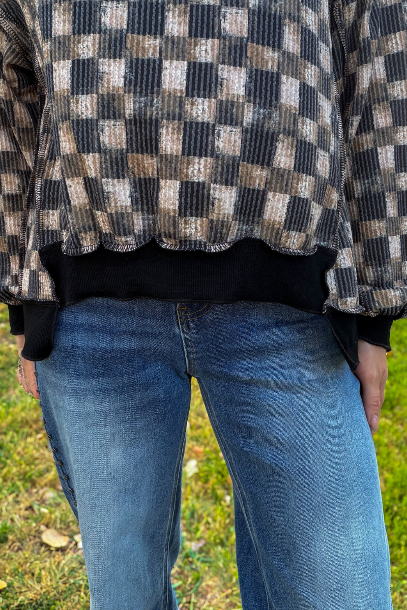 Dusty Check Top