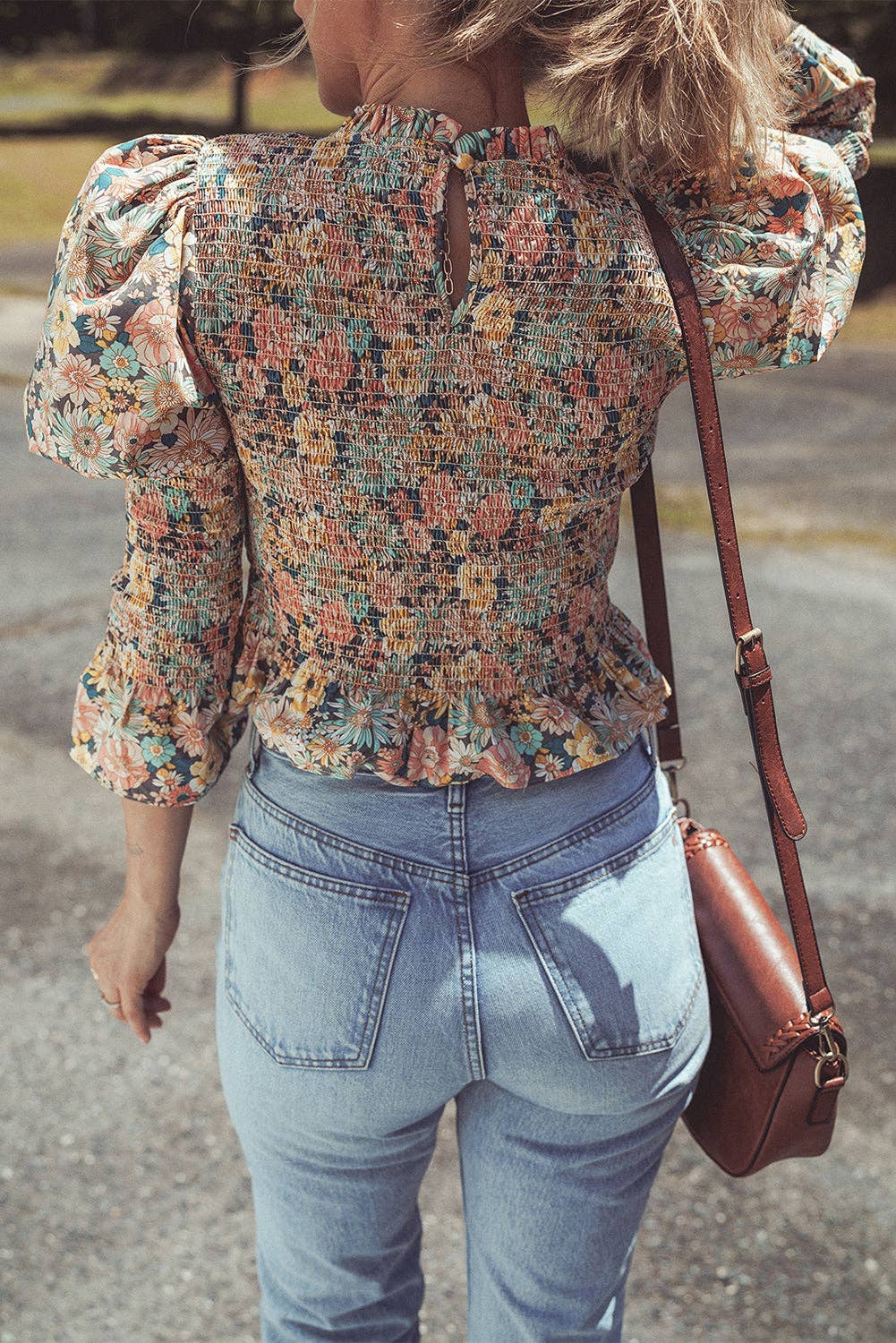 Floral Smocked Puff Sleeve Top