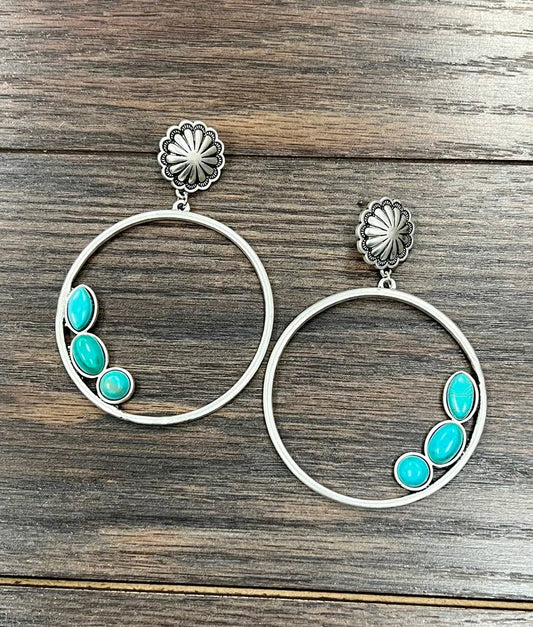Concho Turquoise Post Earrings