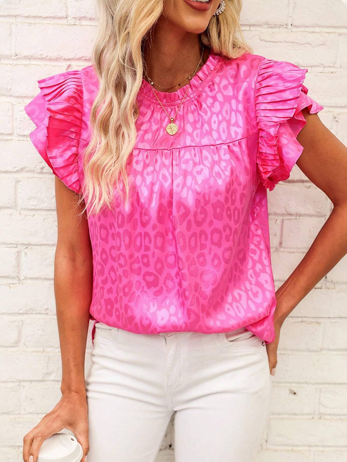 Satin Leopard Blouse