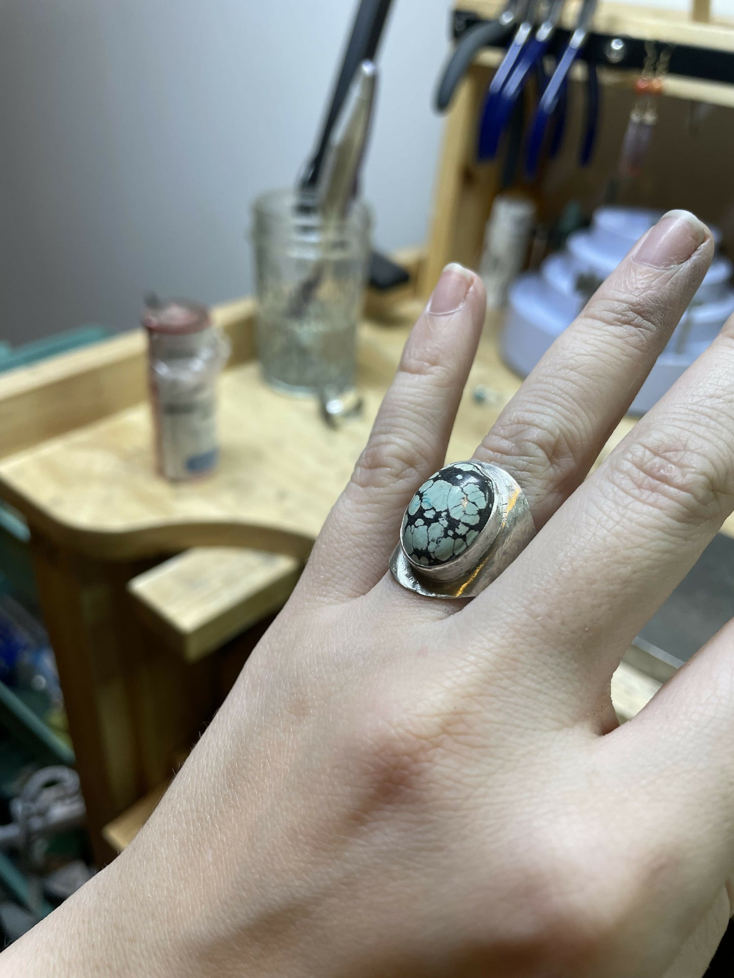 New Lander Turquoise Ring Size 6.5