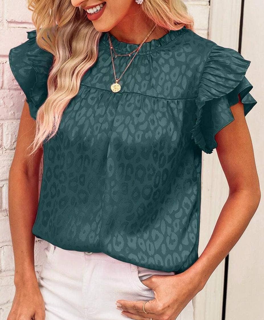 Satin Leopard Blouse