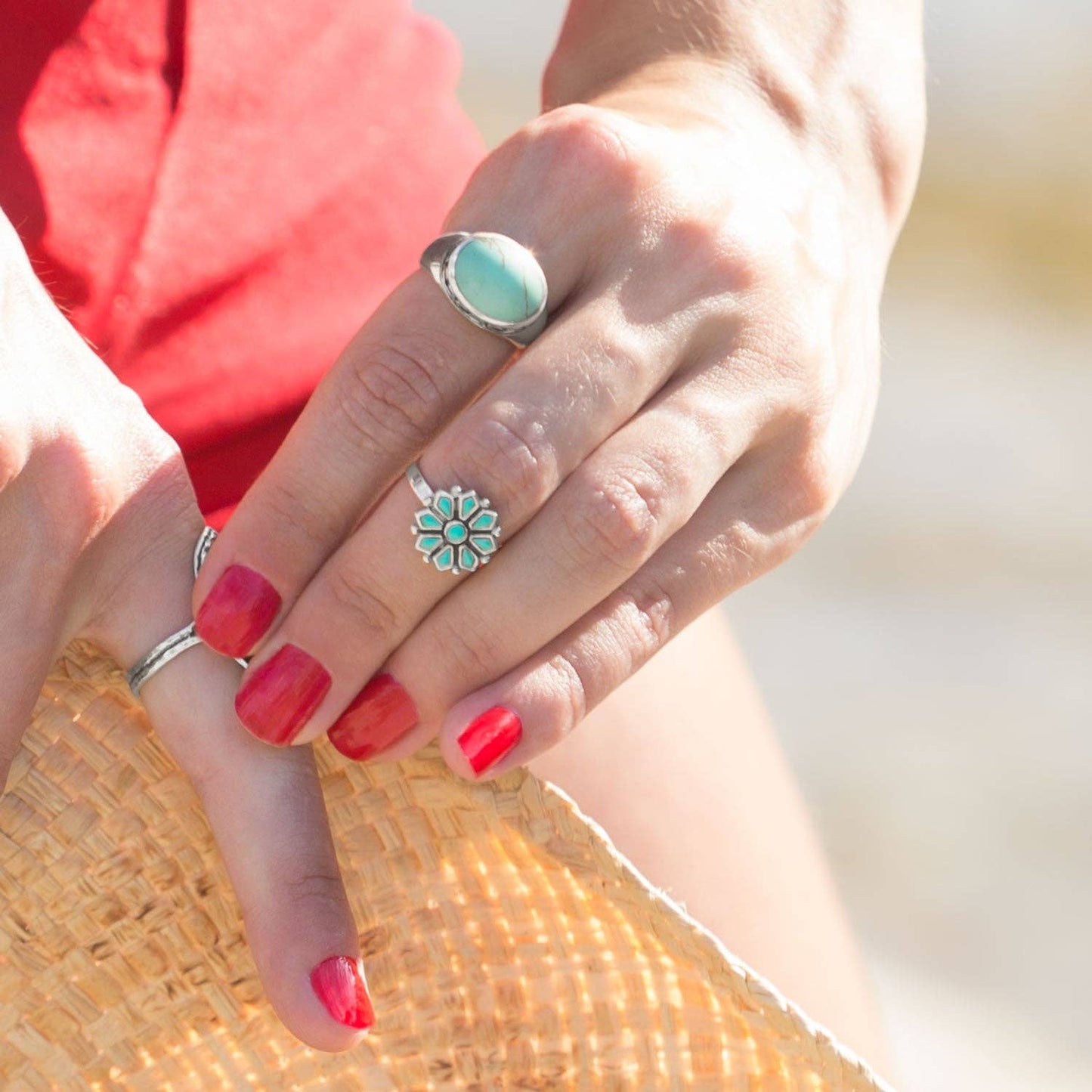 Turquoise Flower Ring
