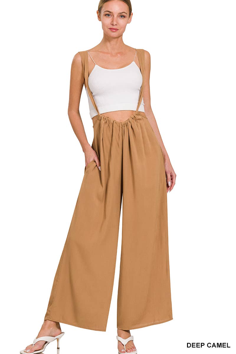 Tie Back Suspender Jumpsuit w/ Pockets