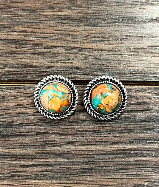 Spiny Oyster Stud Earrings