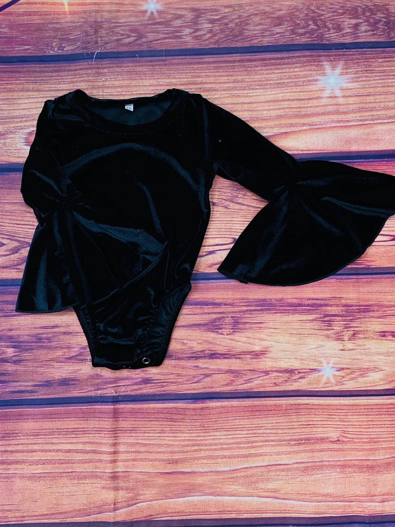 Black Long Sleeve Ruffle Baby Romper