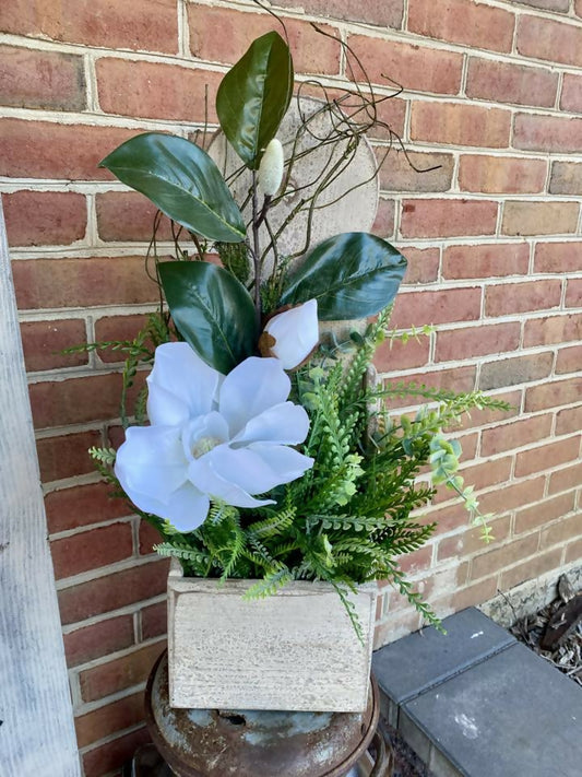 Rustic Magnolia Wooden Arrangement