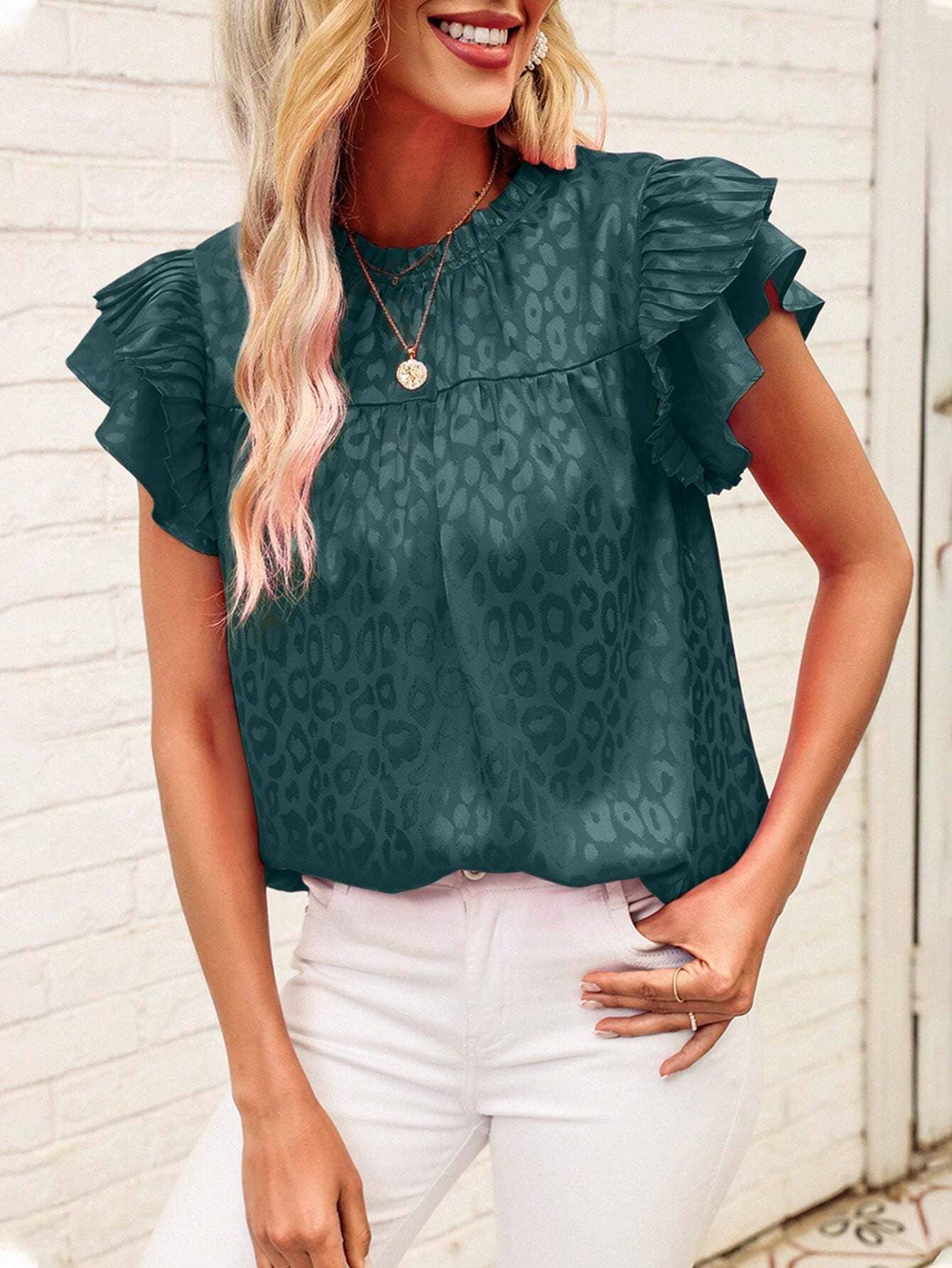 Satin Leopard Blouse