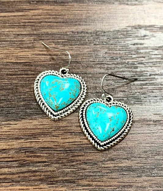 Heart Turquoise Earrings