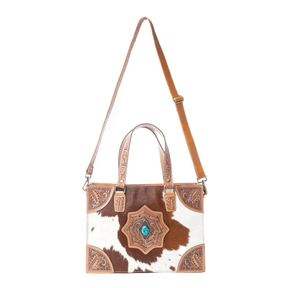 Desert Jewel Handtooled Hairon Leather Concealed Carry Bag